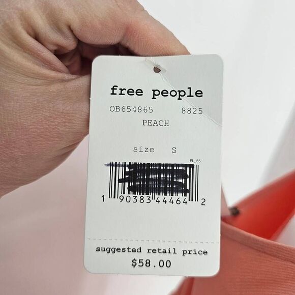 Free People Back in Town Tank Blouse Coral S New - Picture 6 of 8